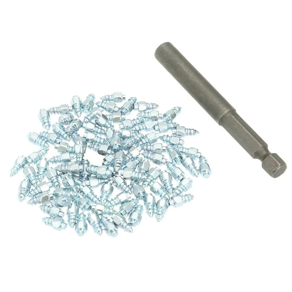 100 Pz + 1 Trapano Boccola Pneumatico Auto Vite Antiscivolo Perno Ruota Invernale Pneumatico Neve Ghiaccio Moto Pneumatici Punte Lega Di Acciaio Al Tu