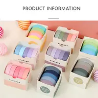 5Rolls/Box Cute Washi Tape Adhesive Masking Tape Scrapbooking Decorative Crafts Tape Set Stationery Office School Supplies 1