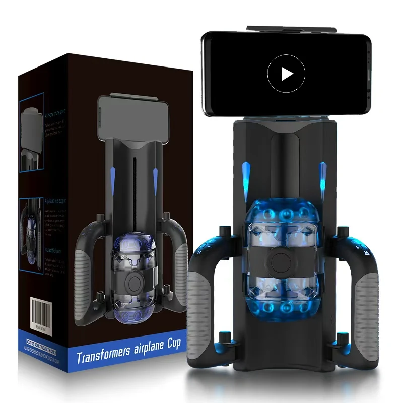 THRUSTING-PRO Thrusting High Speed Male Masturbator Machine Automatic Telescopic Masturbation Cup Handsfree Sex Toy For Men