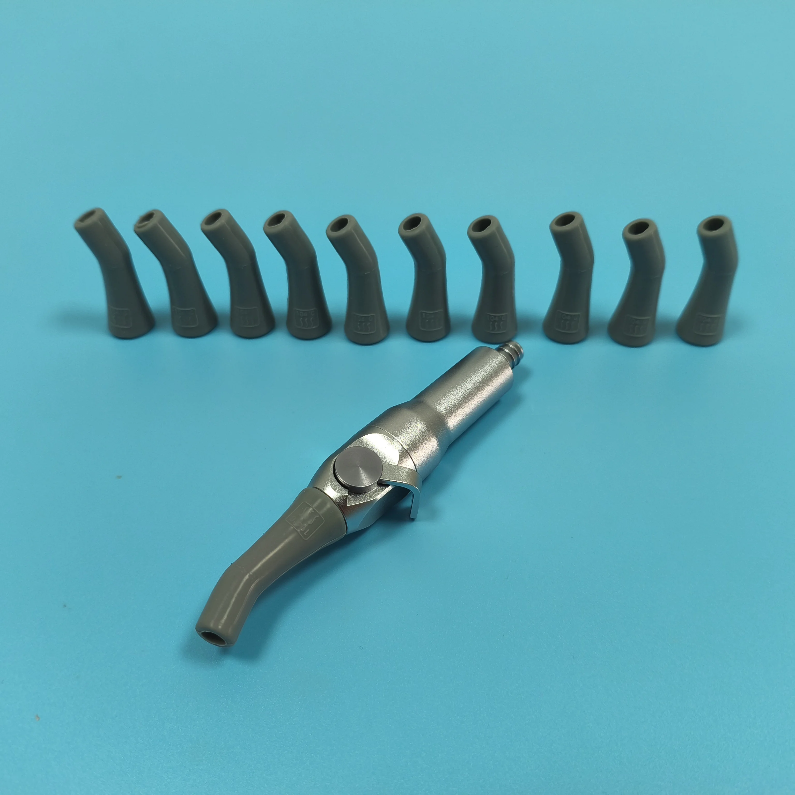 7mm 업그레이드된 치과용 약력 흡입 핸들, 고압증기멸균 가능한 회전식 타액 흡입기, 금속 팁, 범용 치과 부품