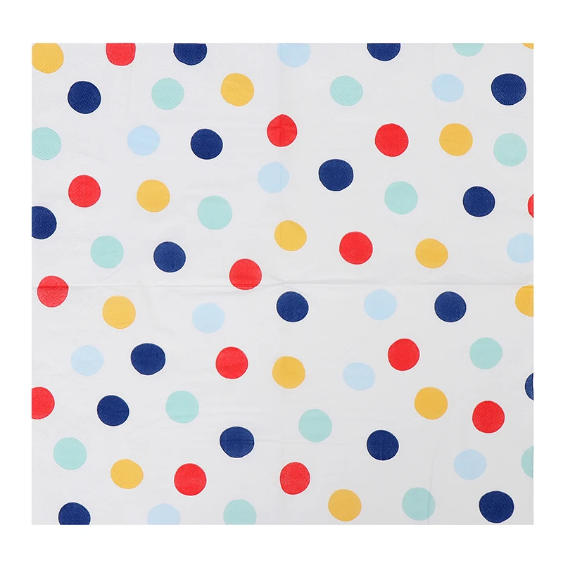 10/20pcs/Pac New Colourful Dot Napkins Blue Printed Paper Napkins Wedding Paper Butterfly Bone Bart Placemat 2-Ply 33cm