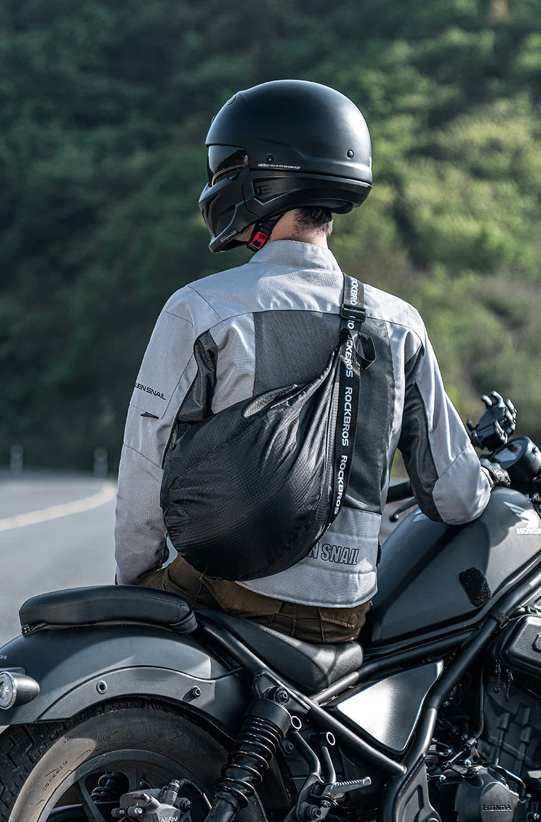 Rockbros Fahrrad helm Rucksack große Kapazität Motorrad Tasche Zubehör reflektierende weibliche männliche Motorrad fahrer Helm Tasche – Detail 16
