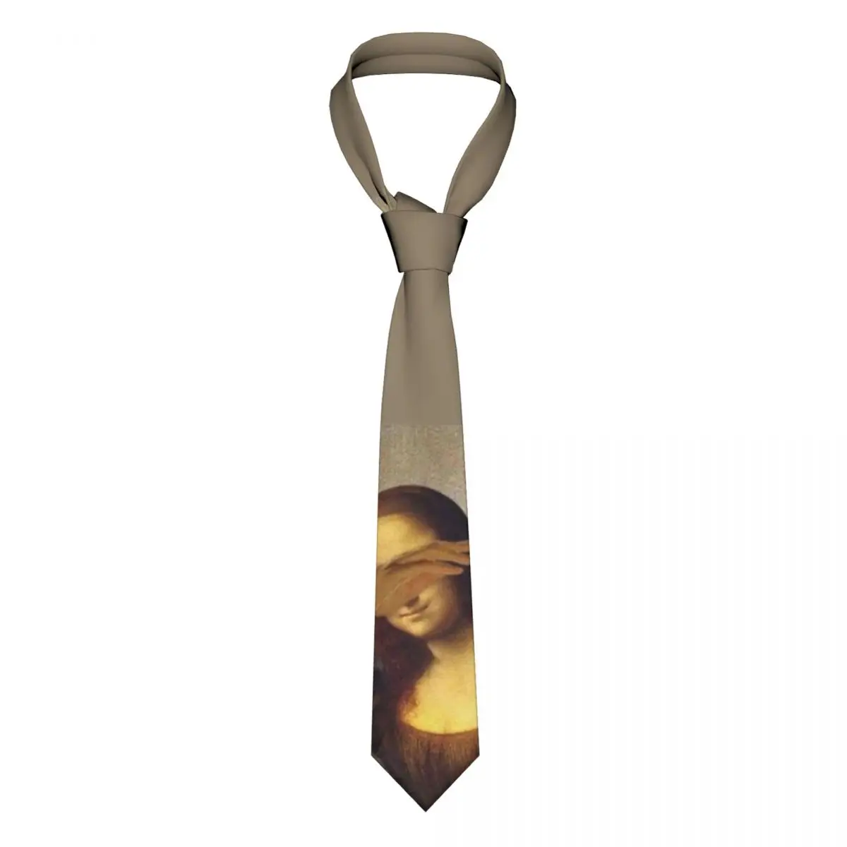 

Mona Lisa Dab Meme Neckties Unisex Polyester 8 cm Neck Ties for Mens Casual Wide Daily Wear Gravatas Business
