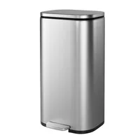 Stainless Steel Garbage Can with Silent Lid, Durable Pedal & Inner Bucket, Pedal Garbage Bin for Kitchen Inside Outside 1