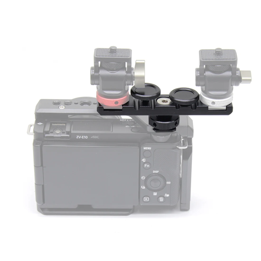 Double Cold Hot Shoe Adapter Mount Extension Holder Video Bracket for Canon for