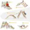 Foldable Climbing Triangle Ladder Toys with Ramp for Sliding,Climbing Set of 3 Wooden Safety Sturdy Kids Play Gym Indoor Outdoor 6