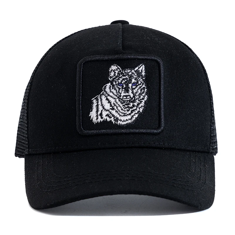 Unisex Baseball Cap WOLF Embroidery Patch Pattern Caps Men Women Summer Trucker Hat