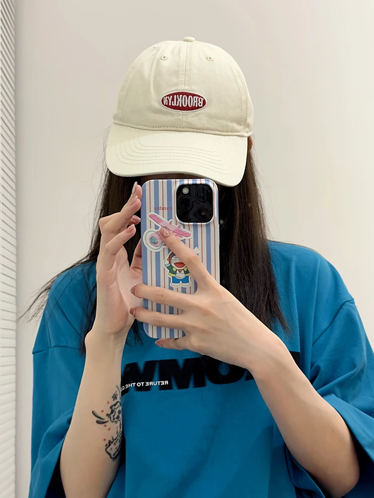 

Hat New Wide Brim Baseball Cap Soft Top Embroidery Letters Men's and Women's Same Style Face-Looking Small Peaked Cap Fashion