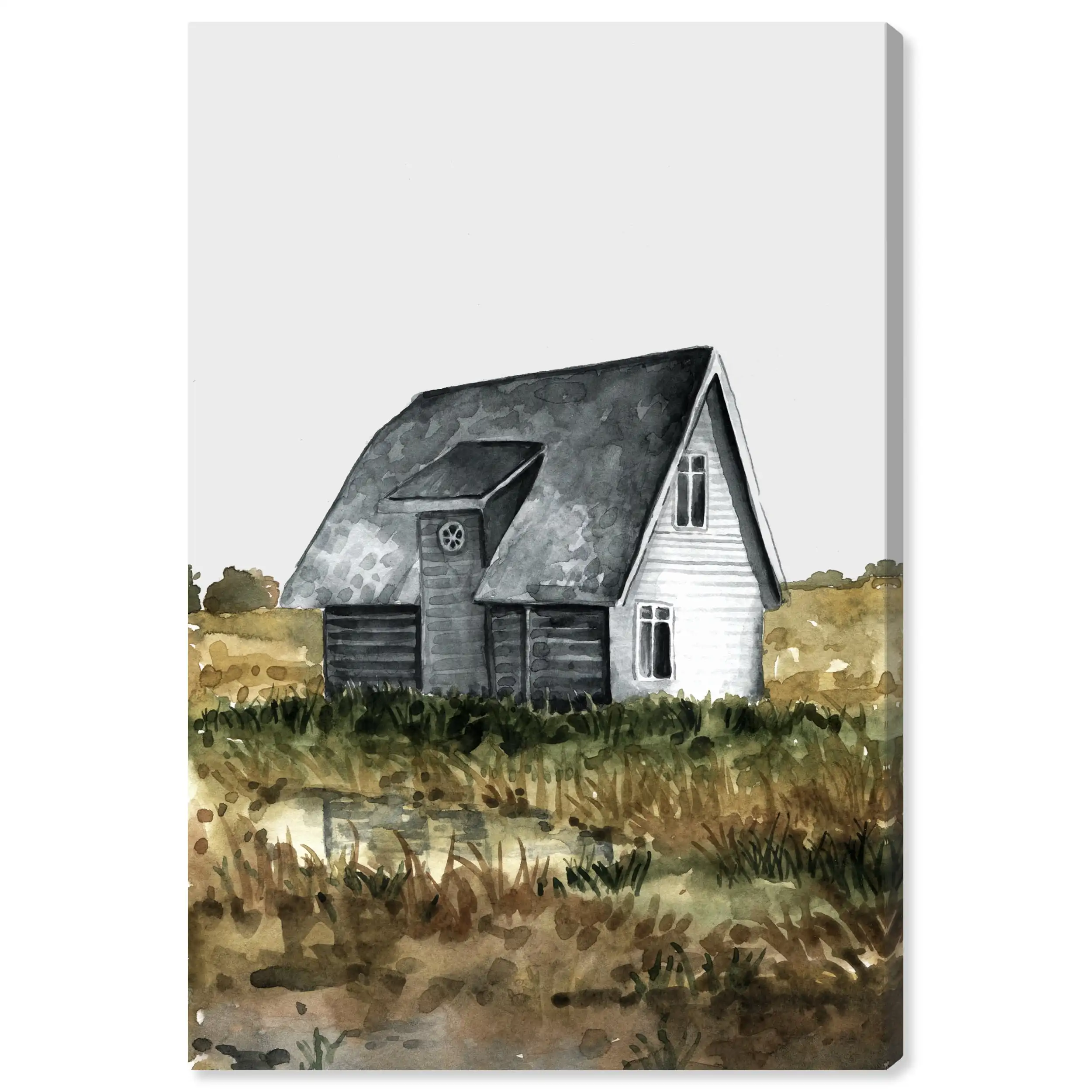

Farm House Architecture and Buildings Wall Art Print Gray 24x36 Durable Low-profil Luxurious Colorfast