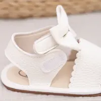 KIDSUN 2021 Summer New Arrival Baby Sandals Infant Girl Princess Cute Bow-knot Leather Rubber Sole Flat Toddler First Walkers 4