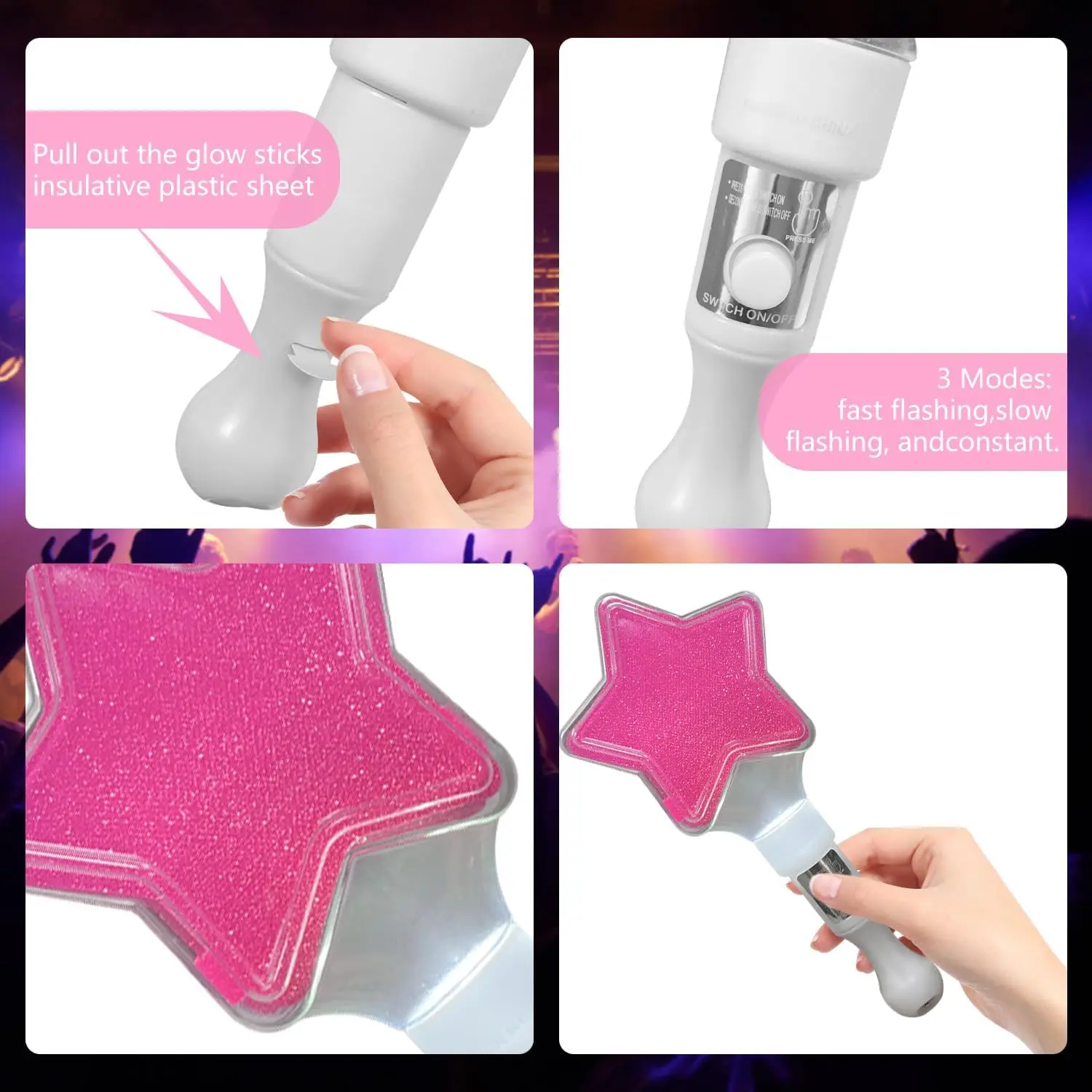 Illuminated Star and Heart Glow Wands for Events and Crowd Engagement