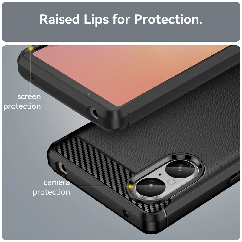 Per Sony Xperia 5 V Custodia In Fibra Di Carbonio Custodia Antiurto In Silicone Paraurti Posteriore Per Sony Xperia 5 V Custodia Per Sony Xperia 5 V