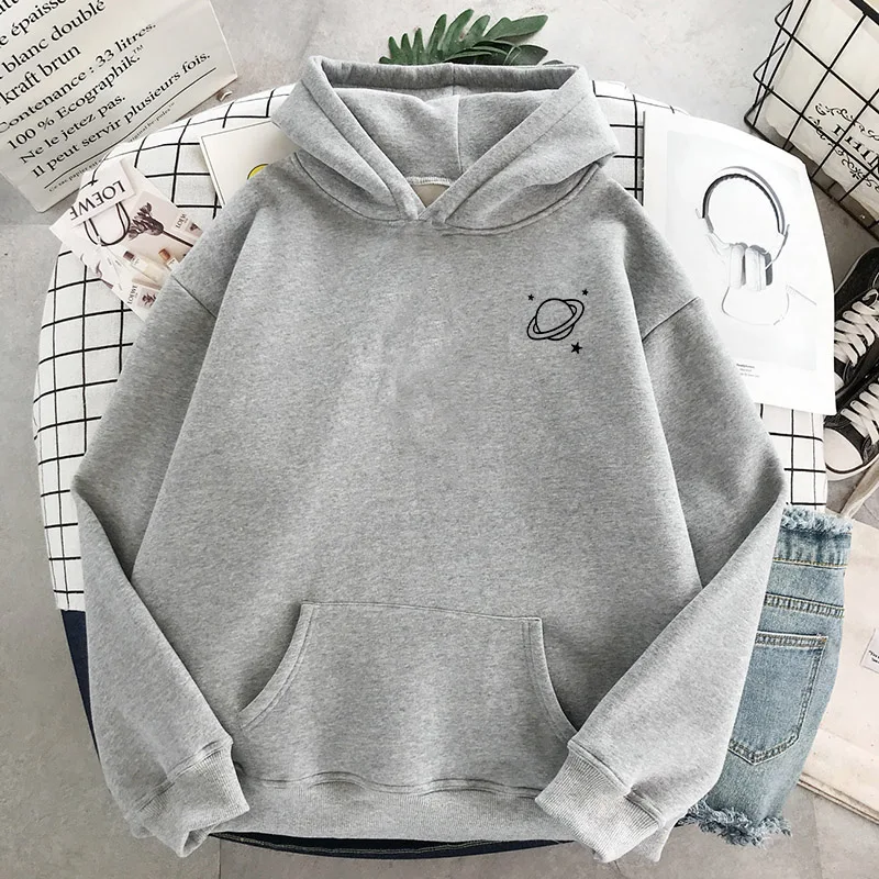 Sweater Hoodie Pullover wanita, atasan Sweater wanita, pakaian