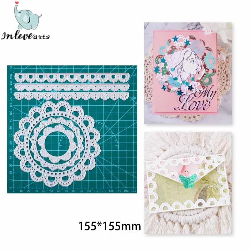 

InLoveArts Lace Frame DIY Metal Cutting Dies For Card Making Paper Craft Wedding Emboss Template Stencil Photo Album Decoration