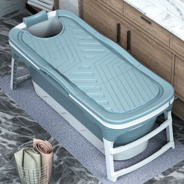 Vasca da bagno pieghevole portatile Sauna per adulti vasca idromassaggio per  bambini vasca da bagno pieghevole massaggio blu - AliExpress