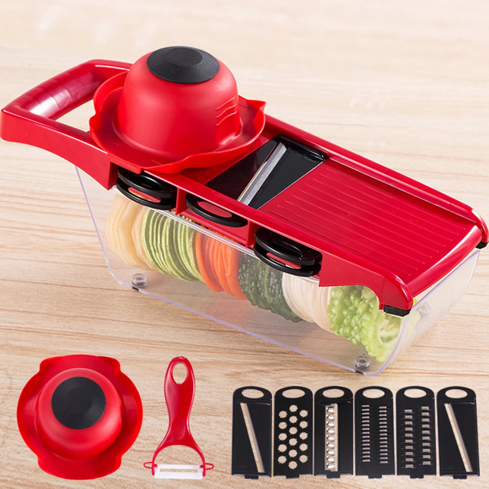 

6 Modes Adjustable Mandoline Potato Vegetable Slicer French Fry Cutter Stainless Steel Vegetable Chopper Slicer Kitchen Tools