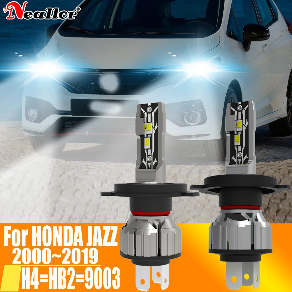 2Pcs H4 Led Lights Canbus Bulb Car Headlight Hb2 9003 High Power Auto Moto Moto Fendinebbia 12V 55W Per Honda Jazz 2000 ~ 2019