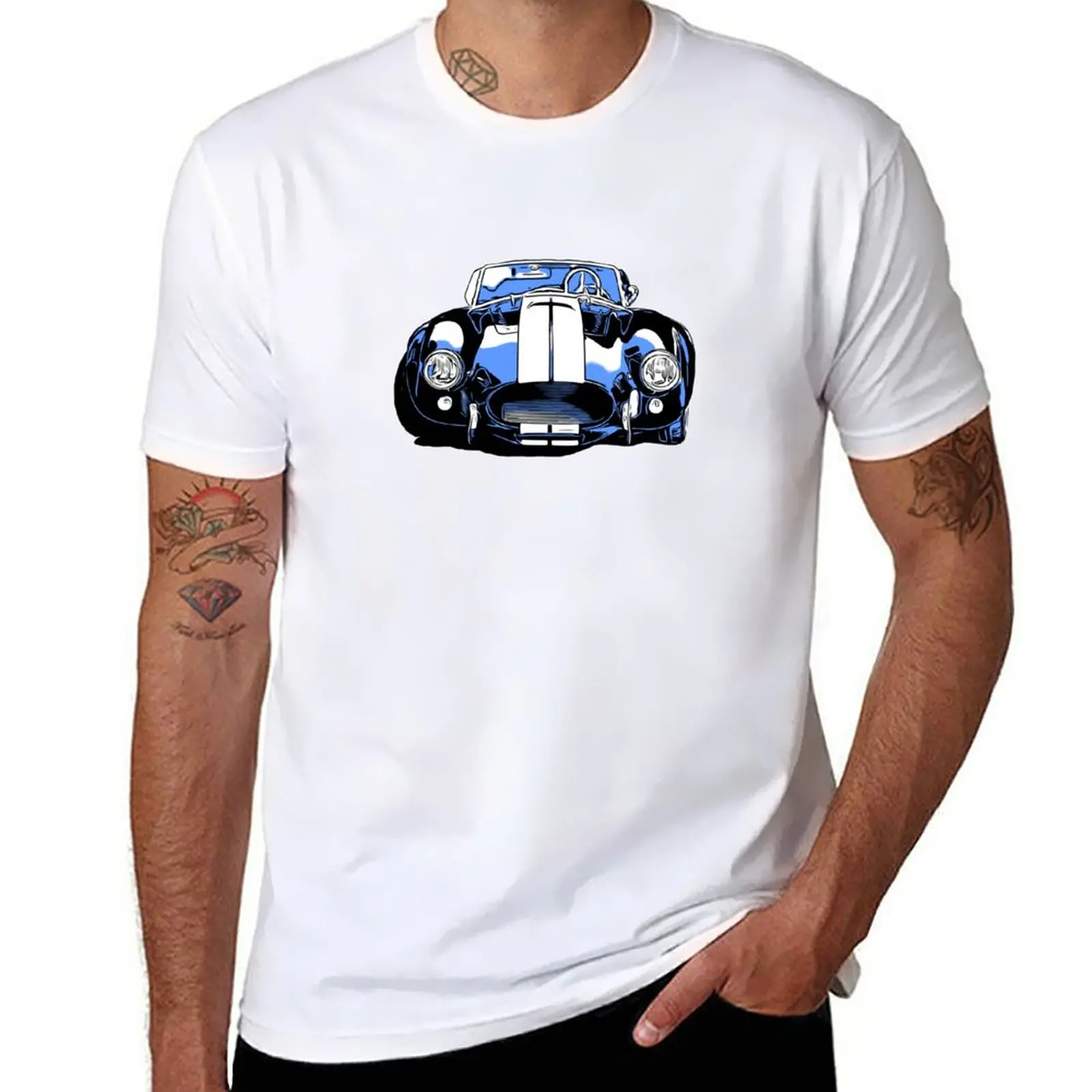 

New Abstract Blue AC Cobra T-Shirt tops Short sleeve oversized t shirt mens graphic t-shirts pack