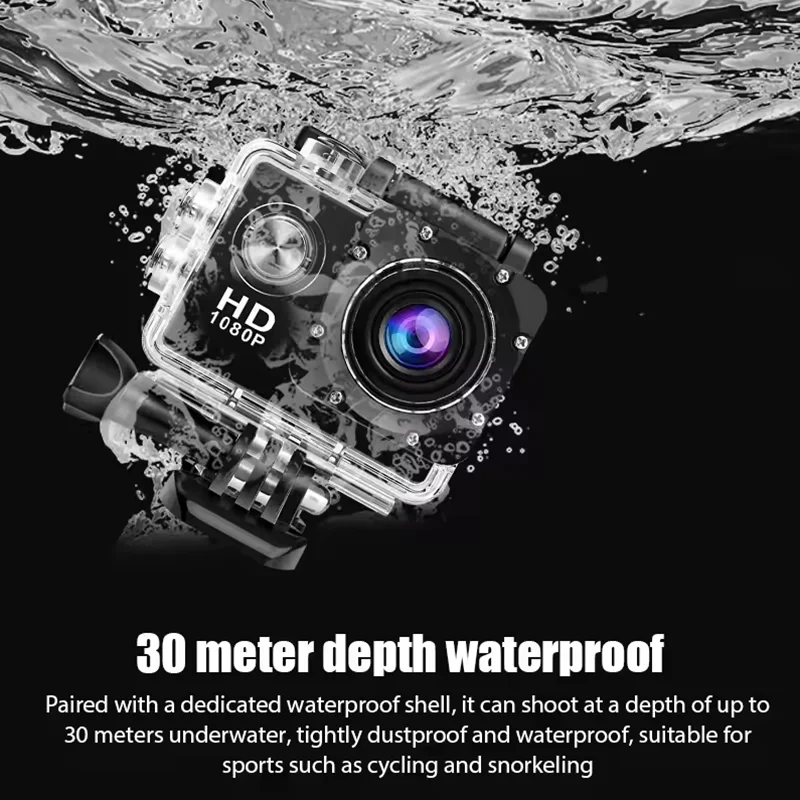 1080P Ultra HD Action Camera 2MP 900mAh Underwater Waterproof Case Outdoor Sports Helmet Video Recording Cameras