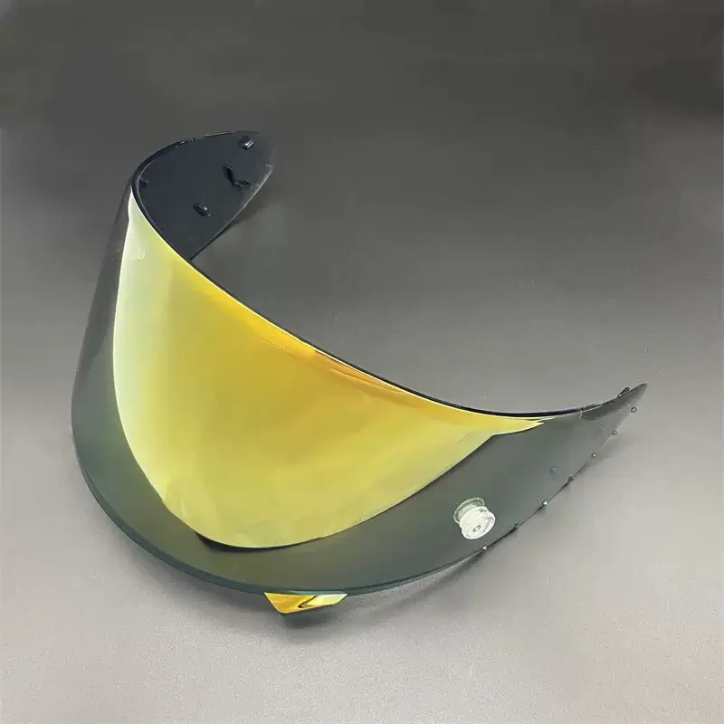 with gold visor