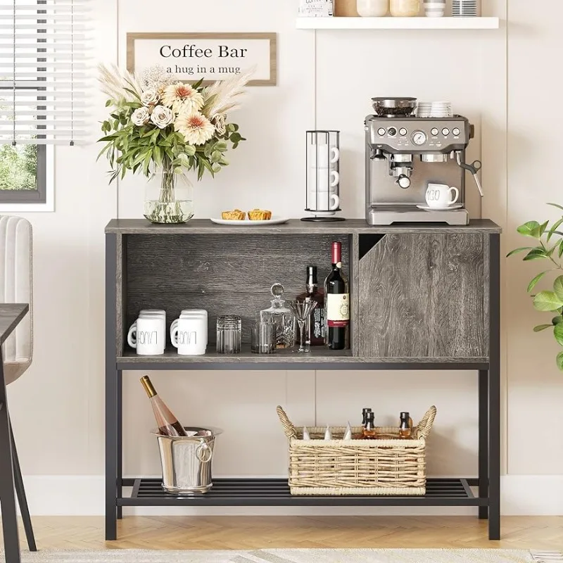 

Bestier Coffee Bar with Storage Buffet Cabinet Kitchen Sideboard with Adjustable Shelves Console Table for Kitchen Dinning Room