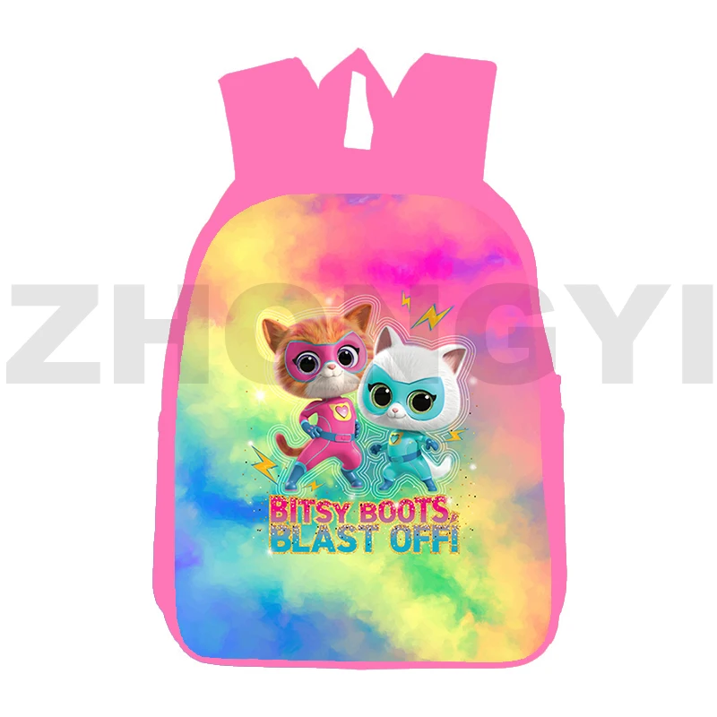 

3D Pink Anime SuperKitties Backpack Travel Teenagers 12/16 Inch New Bookbag Children School Bag for Girl SuperKitties Backpack