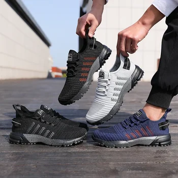 أحذية الجري الرجالية الجديدة تصميم شبكي فريد من نوعه أحذية رياضية قابلة للتنفس أحذية رياضية خفيفة الوزن للرجال أحذية التدريب الرياضية 3