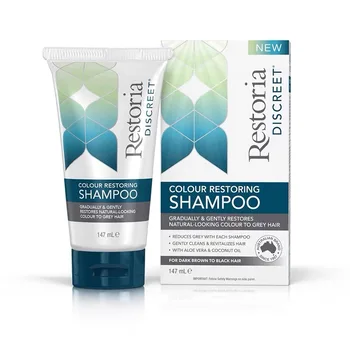 Nuovo shampoo riparatore del colore discreto Restoria originale da 147 ml per ridurre i capelli grigi per uomini e donne