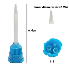 

50Pcs 1:1 Dentistry Silicone Rubber Gun Conveying Mixing Head Disposable Mixing Head Dental Materials Dentistry Mixing Tube