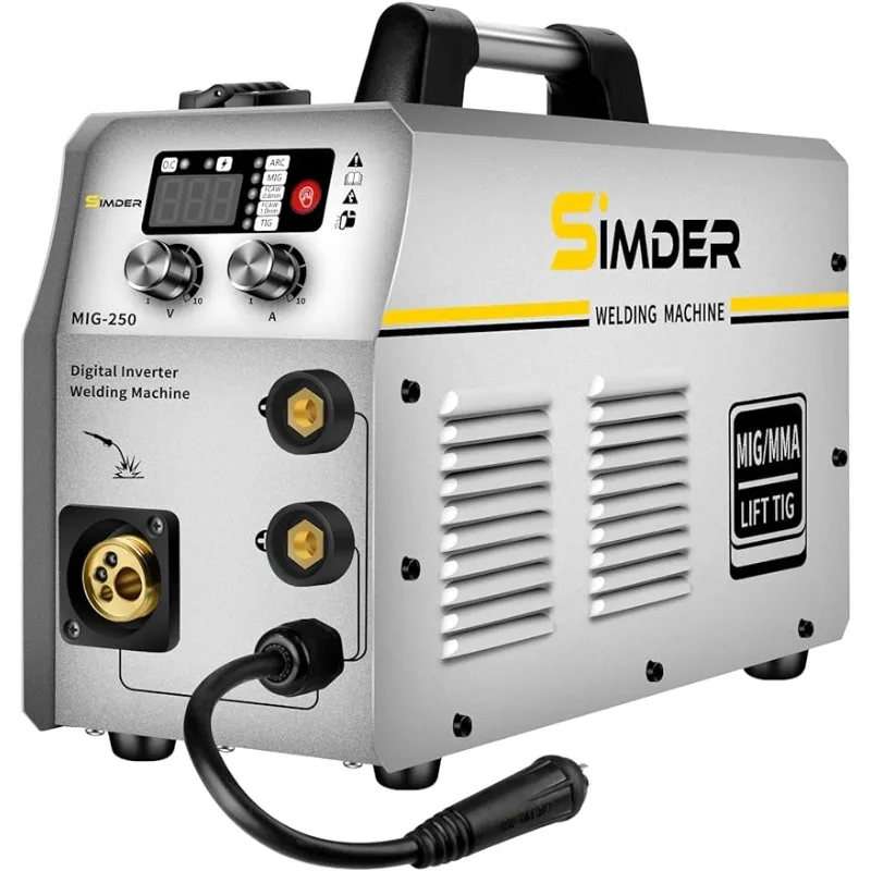 

SSIMDER MIG Welder 250 MIG/MAG/Lift TIG/Stick Welder 110/220V Dual Voltage 4 in 1 Welding