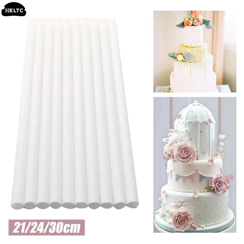 10PCReusableStackingCakeStrawsCakeSupportRodPlasticDowelRods