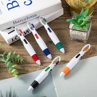Retractable Shuttle Pens with Carabiner Clip - Pack of 4-12 Bulk 4-in-1 Multi-Colored Ink Ballpoint Pens with Keychain for Adult 6
