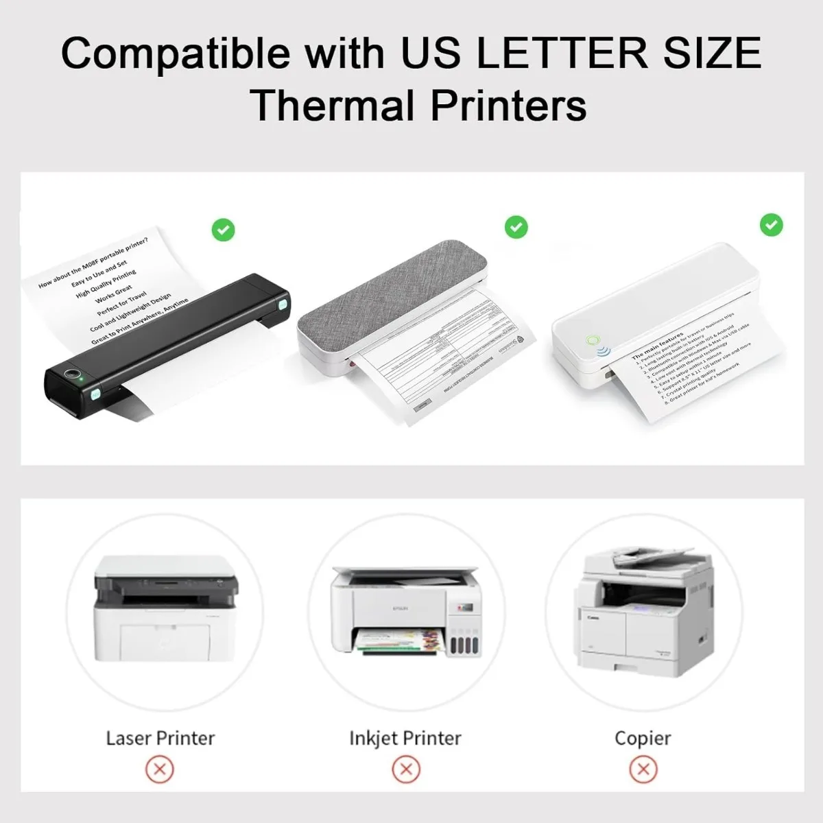 Thermal Paper 100 Sheets A4 Thermal Paper for Portable Printer
