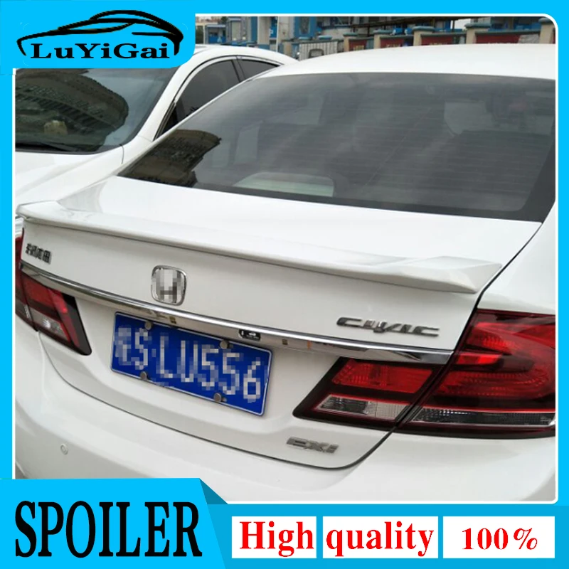 Traseiro Trunk Spoilers para Honda Civic 2012 2013 2014, Material ABS