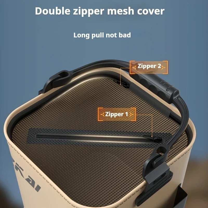 8L/13L Foldable Fishing Bucket Multi-Purpose Collapsible  Portable Handheld Bucket With Lid for Outdoor Camping Picnic