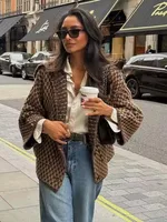 Chic Fashion Knitted Jackets for Women 2026 Autumn Winter Long Sleeve Single-Breasted Short Coats High Street Casual New Jackets 4