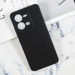 Silicone Soft TPU Protective Smartphone Back Case Cover for Vivo X80 Lite (Black)