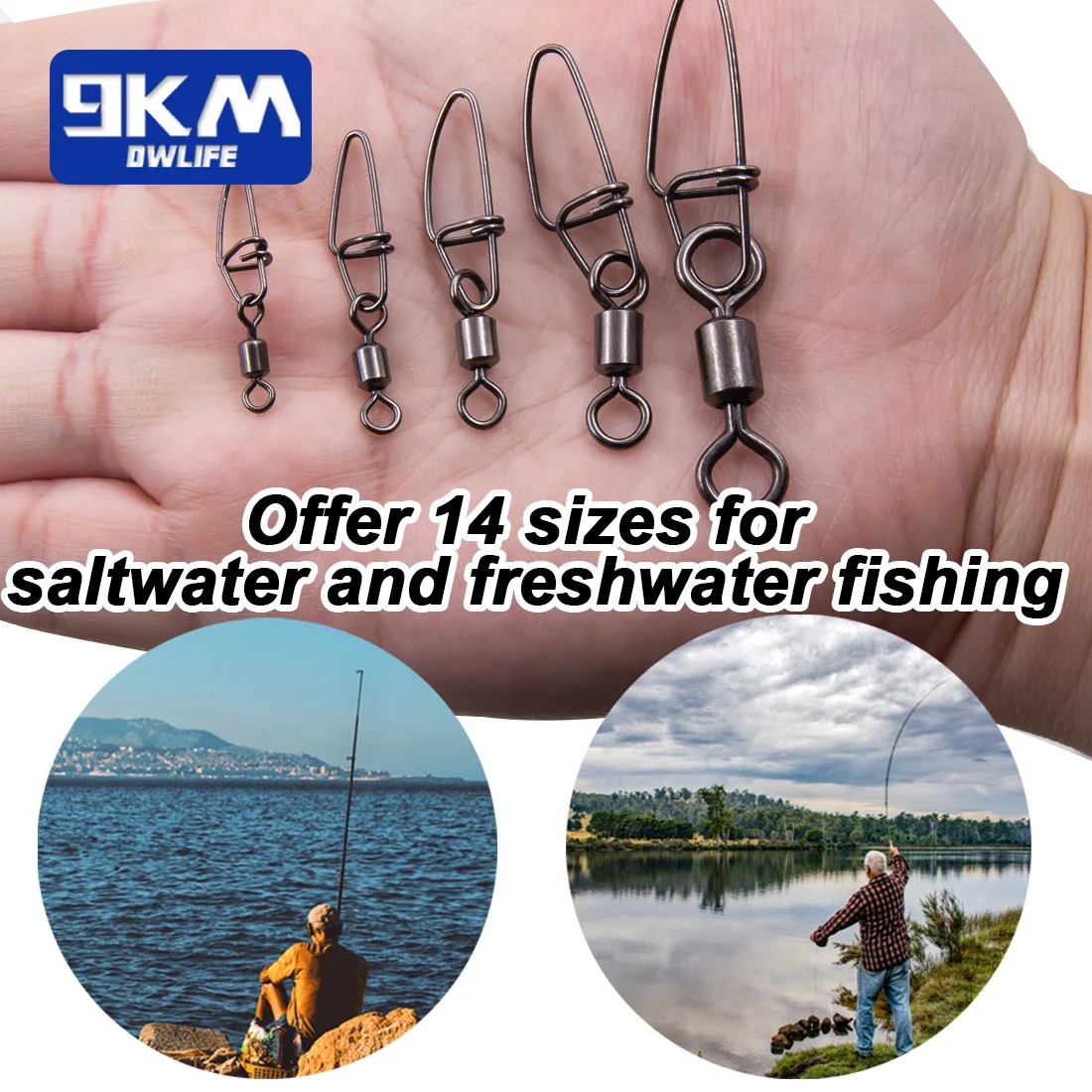 Snap Swivels Saltwater Fishing Tackle Catfishing Equipment Cross-Lok Snap  Fishing Hook Lure Connector Fishing Barrel Clip Swivel