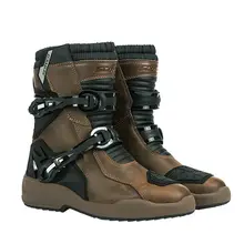  Scoyco Waterproof Leather Brown Motorcycle Boots Men Women Retro Bike Boots Anti-slip Cafe Racer Shoes Riding Protective Gear 