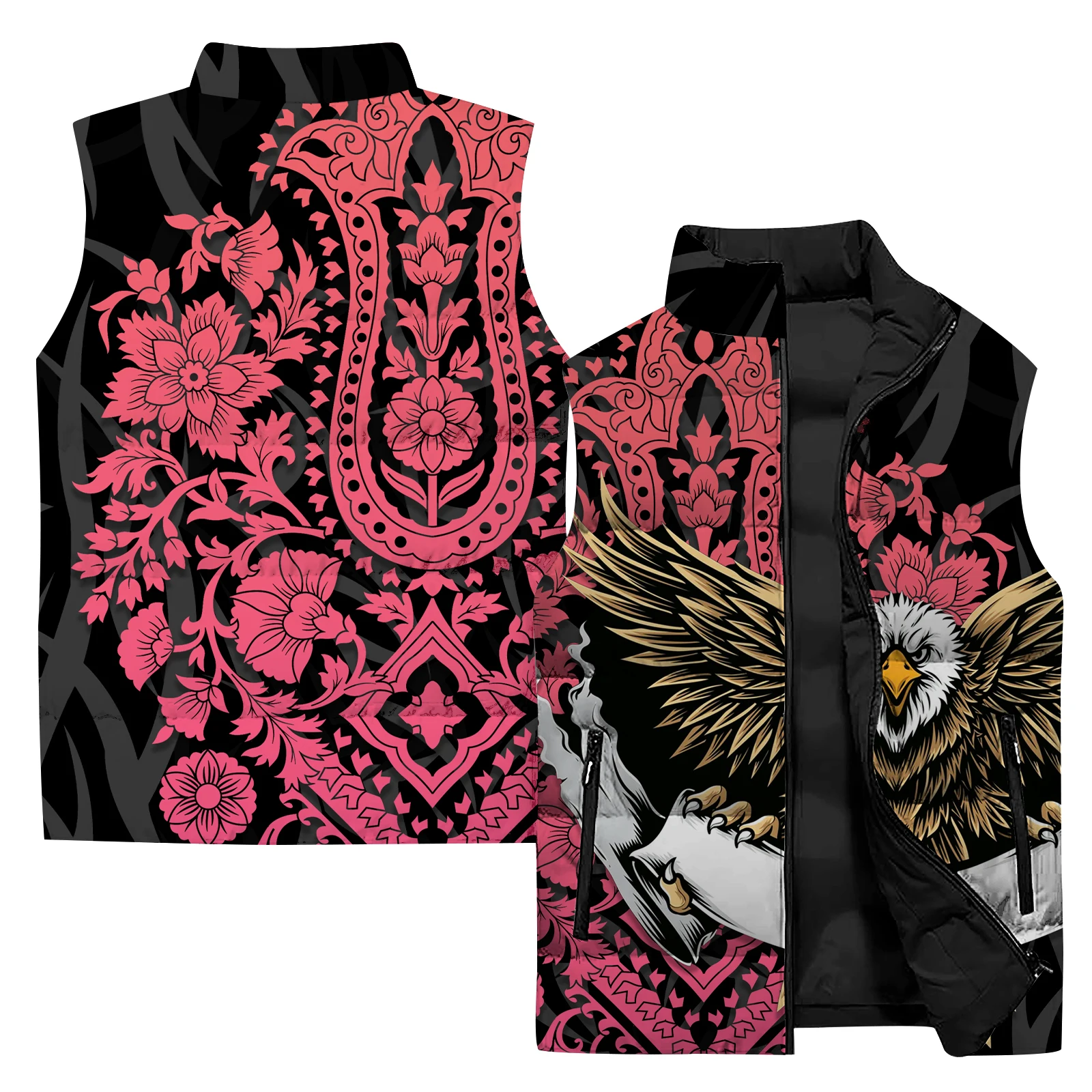 thumbnail image 2 of Chaqueta con estampado 3D para hombre, chaqueta para acampar al aire libre, todoterreno, informal, con cremallera y cuello alto, para otoño e invierno, 2 of 5