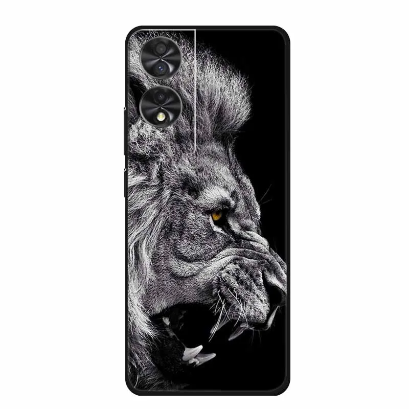 Animal Cartoon TPU Soft Silicone Phone Case Cover with Wolf Design