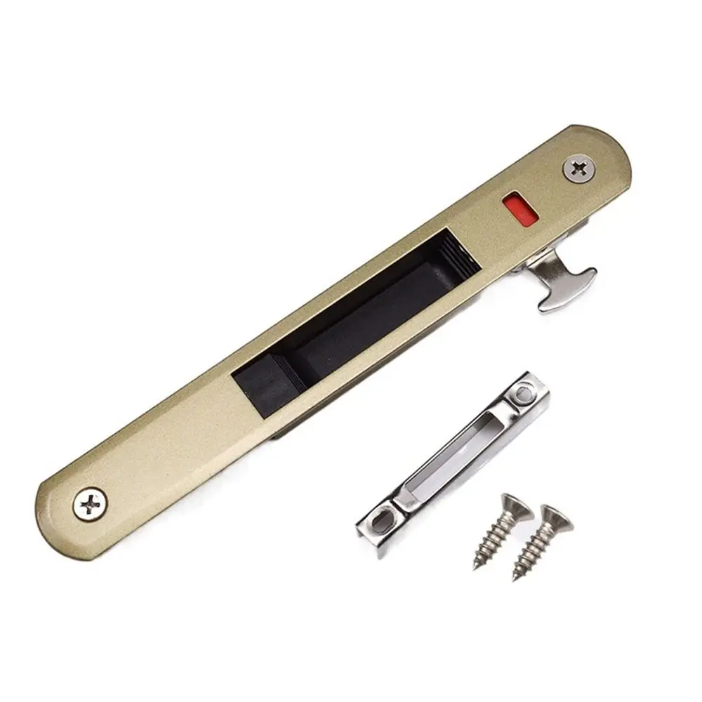 Description Picture 5 of itemNew Zinc Alloy Sliding Door Lock Hook Style Flush Mount Invisible Door Handle Lock Sliding Window Latch Durable Embedded Lock