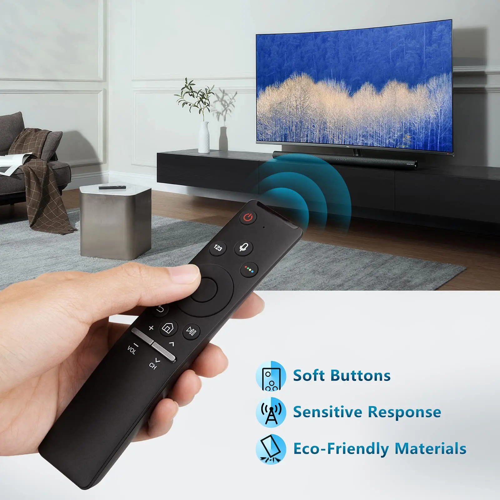 YP Bluetooth BN59-01298C Universal Remote Control for Samsung TV LED QLED 4K 8K Crystal UHD HDR Curved Smart Remote Controler