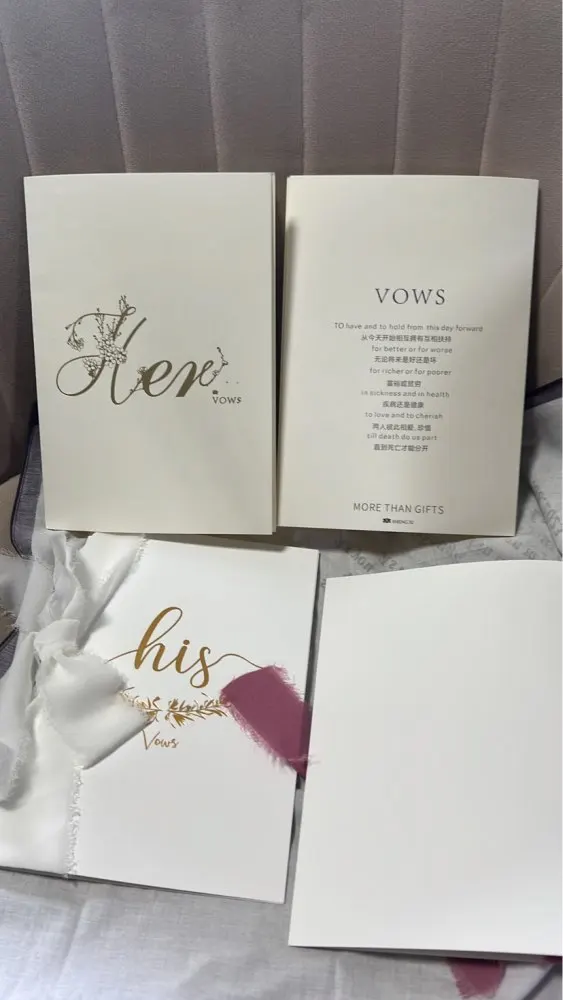 2PCS engagement gifts for couples Vows Book Hers and Hers Wedding Vows Book