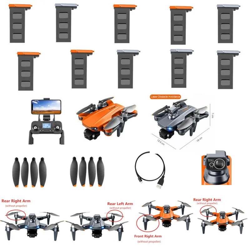 RG106Pro MAX Drone 71mm eliche lame foglia d'acero EIS RG106 Quadcopter Prop pezzi di ricambio  26