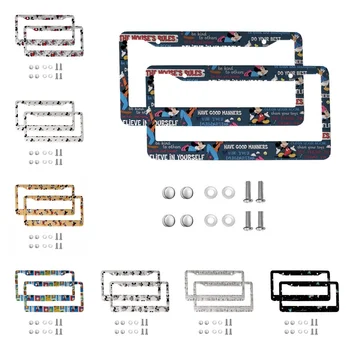 Disney Mickey Mouse 12"x6" Chrome License Plate Frame – Universal Car/Truck/SUV Decoration 1