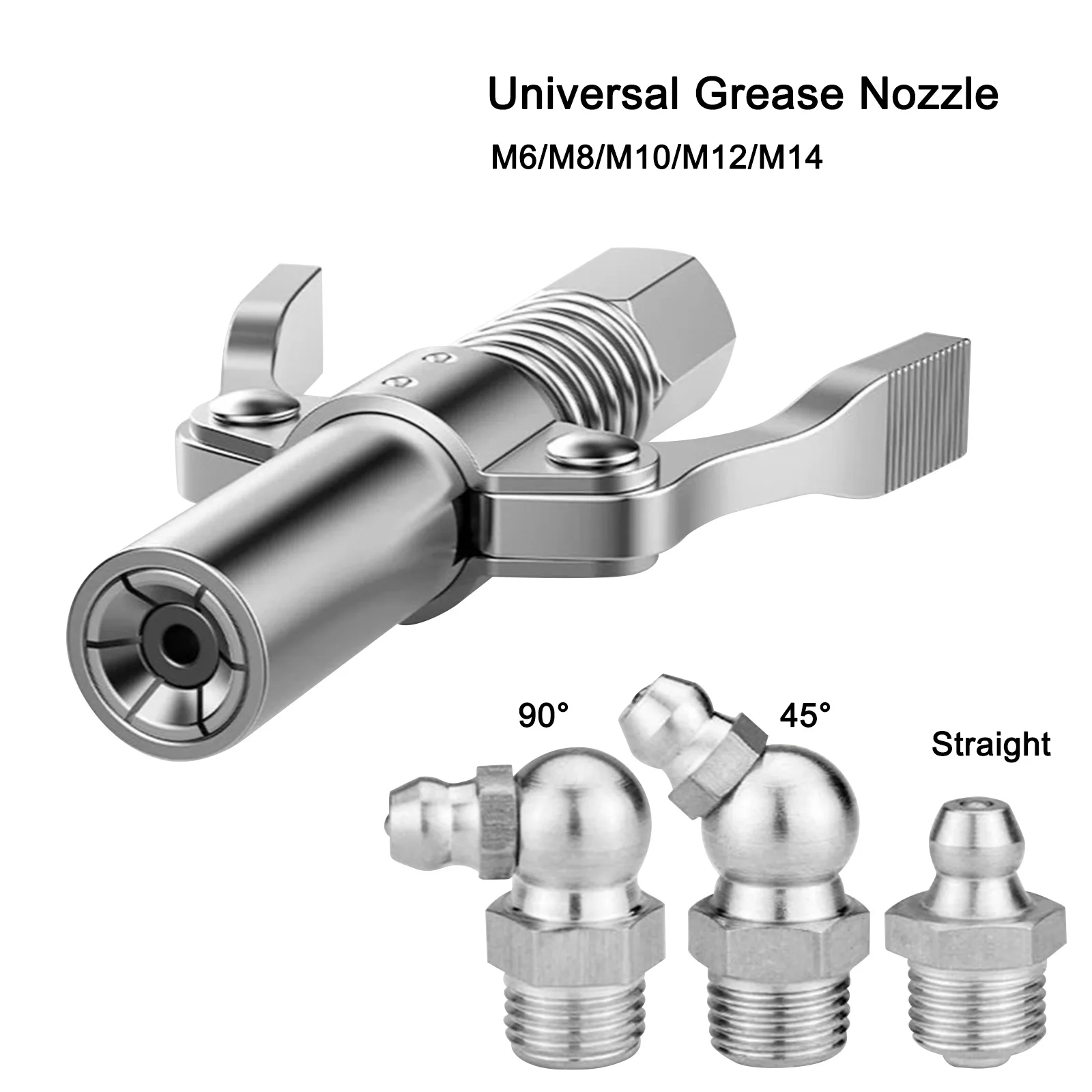 

Grease Tool Coupler 10000 PSI NPTI/8 High Pressure Grease Nozzle Oil Pump Repair Lubricant Accessories Grease Gun Coupler