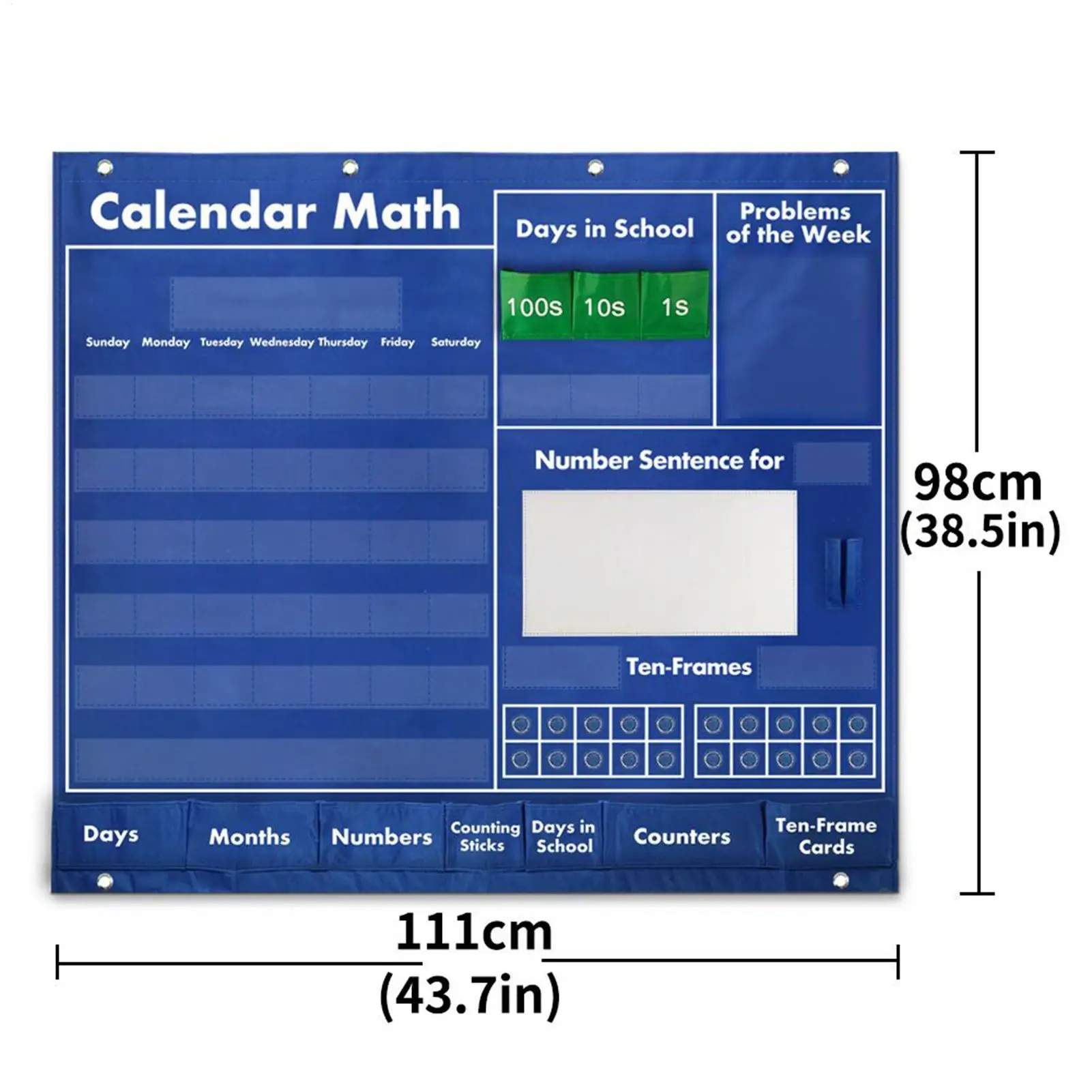 Daily Math Calendar Educational Double-Sided Activities Teacher Pocket Chart For Kids Boy Teacher Parent Holiday Classroom Home