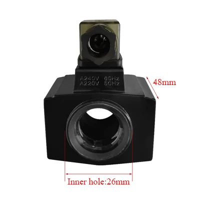 

Solenoid Valve Coil Hydraulic Inner Hole 26mm Long 48mm Square Solenoid Valve Coil AC220V/DC24V