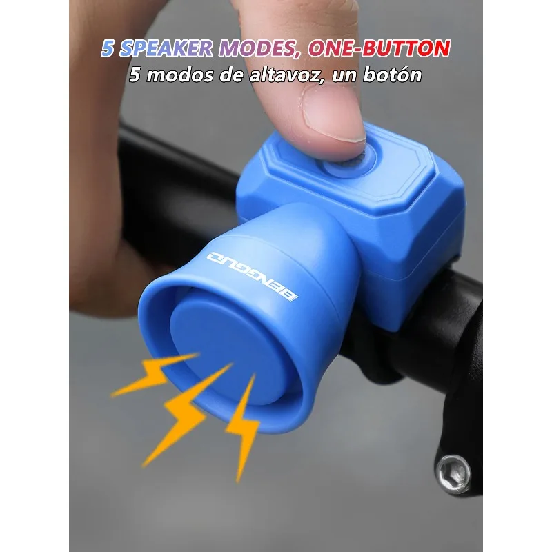 USB Rechargeable Electronic Bike Horn - Waterproof Bicycle Bell for Mountain Bikes &  Scooters,Cycling Safety Accessories